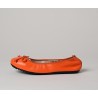 Ballerines Eliane, cuir d'agneau orange citrouille