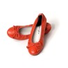 Ballerines Eliane, cuir d'agneau orange