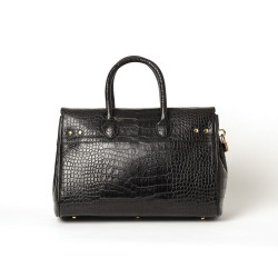 Pyla Romy petit sac à main façon croco noir