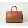 Pyla Romy petit sac à main façon croco châtain