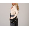 Kiribati Bryan, petit sac à main motif python noir