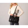 Pyla Bryan, petit sac à main motif python noir