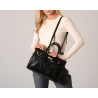 Pyla Bryan, petit sac à main motif python noir