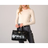 Pyla Bryan, petit sac à main motif python noir