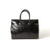 Pyla Bryan, mini sac à main motif python noir