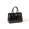 Pyla Bryan, petit sac à main motif python noir
