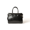 Pyla Bryan, petit sac à main motif python noir