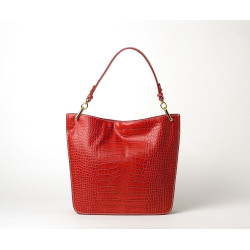 Kentucky Romy, petit sac porté épaule cuir façon croco rubis