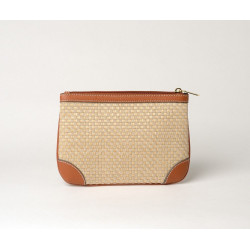 Jaipur Fantasia, pochette toile tressée beige