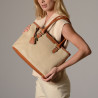 Laurene Fantasia sac cabas toile tressée beige