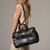 Pyla Meryl grand sac à main Noir façon croco