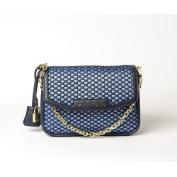 KIRIBATI FANTASIA, petit sac en toile tressée bleu jean