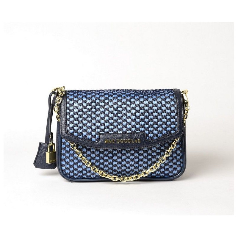 KIRIBATI FANTASIA, petit sac en toile tressée bleu jean
