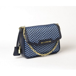 KIRIBATI FANTASIA, petit sac en toile tressée bleu jean