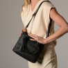 LAURENE FANTASIA, petit sac cabas toile tressée noire