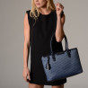 LAURENE FANTASIA, sac cabas toile tressée bleu jean