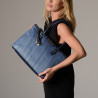 LAURENE FANTASIA, sac cabas toile tressée bleu jean