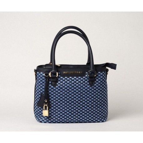 LAURENE FANTASIA, petit sac cabas toile tressée bleu jean