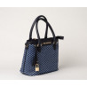 LAURENE FANTASIA, petit sac cabas toile tressée bleu jean