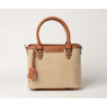 LAURENE FANTASIA, petit sac cabas toile tressée beige