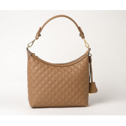 NAHAN LOSANGE, sac porté épaule taupe mat