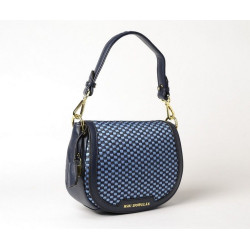 NAIA FANTASIA, sac porté épaule toile tressée bleu jean