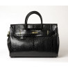 PYLA BRYAN, grand sac à main motif python noir