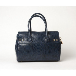 PYLA BRYAN, mini sac à main motif python marine