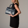PYLA BRYAN, mini sac à main motif python marine