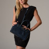 PYLA BRYAN, mini sac à main motif python marine