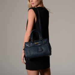 PYLA BRYAN, mini sac à main motif python marine