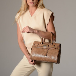 PYLA BRYAN, mini sac à main motif python noix