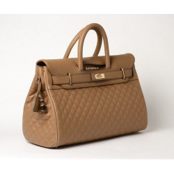 PYLA LOSANGE, grand sac à main taupe mat
