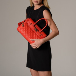 PYLA LOSANGE, mini sac à main coquelicot mat