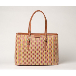 EVERTON PALOMA, sac cabas tressé ocre
