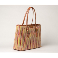 EVERTON PALOMA, sac cabas tressé ocre