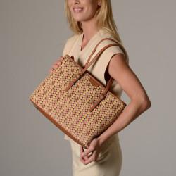 EVERTON PALOMA, sac cabas tressé ocre