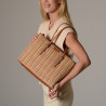 EVERTON PALOMA, sac cabas tressé ocre