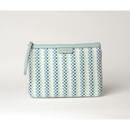 JAIPUR PALOMA, grande pochette tressé vert d'eau