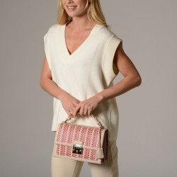 JOYAU PALOMA, sac cartable tressé pink