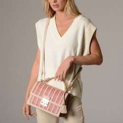 JOYAU PALOMA, sac cartable tressé pink