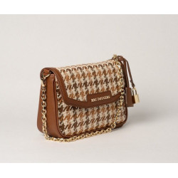 KIRIBATI FANTASIA, petit sac à motif pied de coq marron