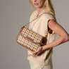 KIRIBATI FANTASIA, petit sac à motif pied de coq marron