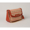 KIRIBATI FANTASIA, petit sac à motif pied de coq corail