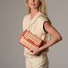 KIRIBATI FANTASIA, petit sac à motif pied de coq corail