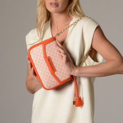 KIRIBATI FANTASIA, petit sac à motif losange corail