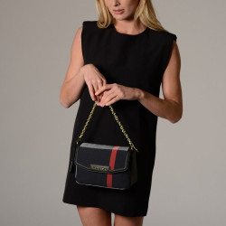 KIRIBATI FANTASIA, petit sac à motif tartan noir et blanc