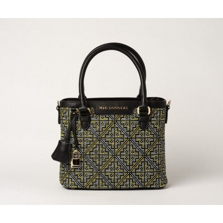 LAURENE FANTASIA, petit sac cabas à motif afro jaune