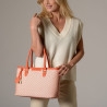 LAURENE FANTASIA, sac cabas à motif losange corail