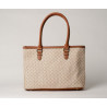 LAURENE FANTASIA, sac cabas à motif losange châtain